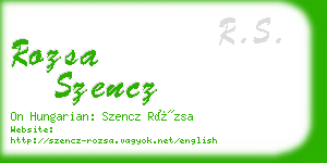 rozsa szencz business card